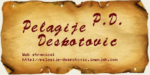 Pelagije Despotović vizit kartica